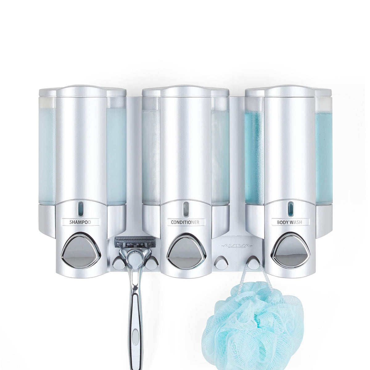 Aviva Better Living Three Chamber Dispenser, Satin
