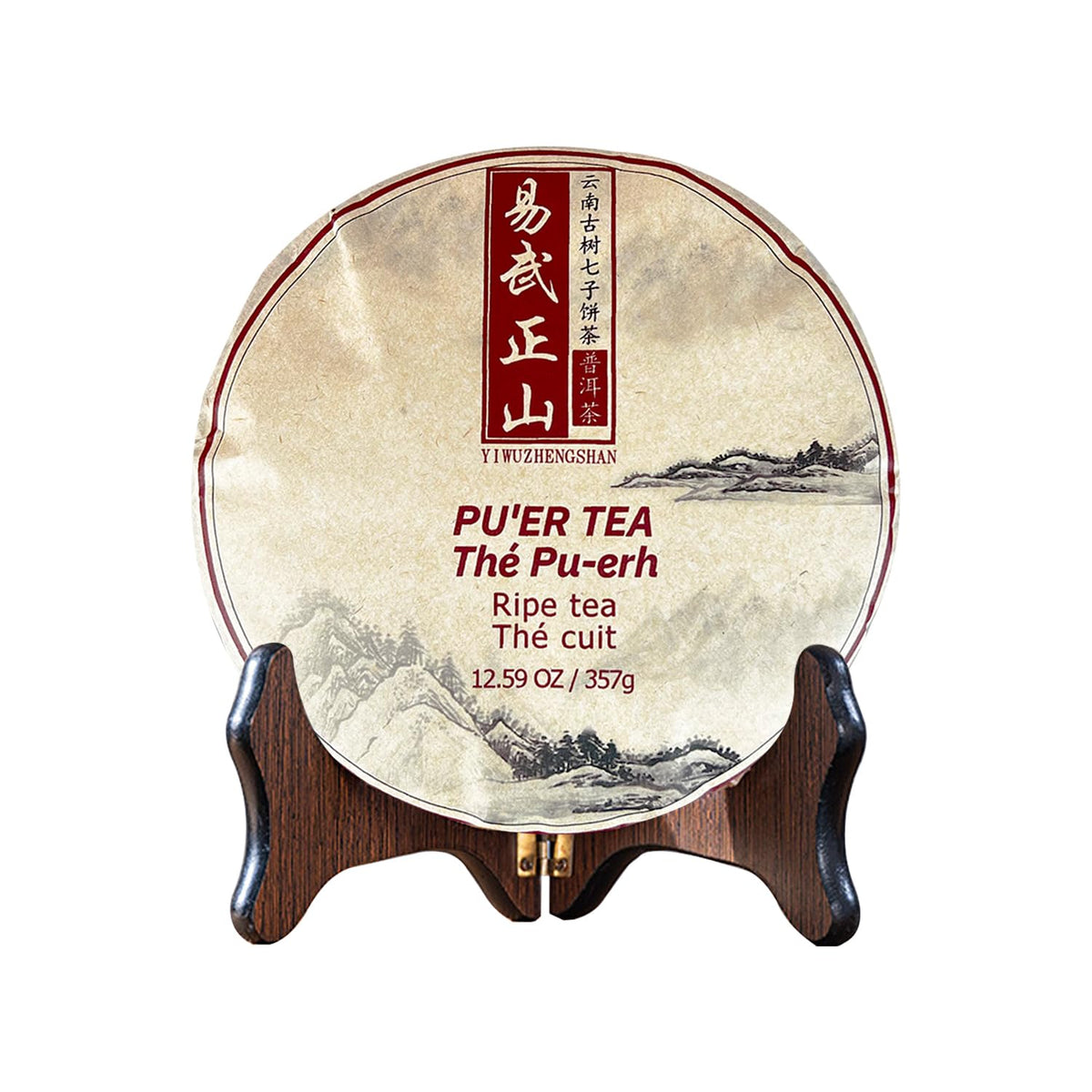 YiwuZhengshan 12.59 oz /357g ancient tree Pu'er tea cooked tea Qizi cake ????357?????