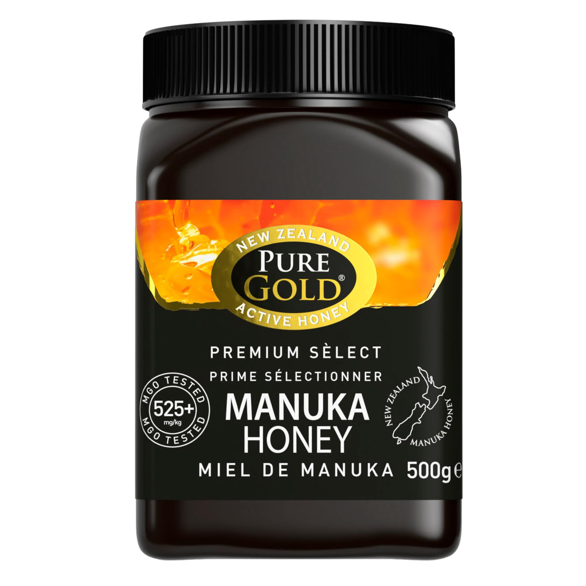 Pure Gold - Manuka Honey - 525+ MGO Certified Premium - 500g - New Zealand, Ethically Sourced, Raw & Unpasteurised - Naturally Made by Bees & Home