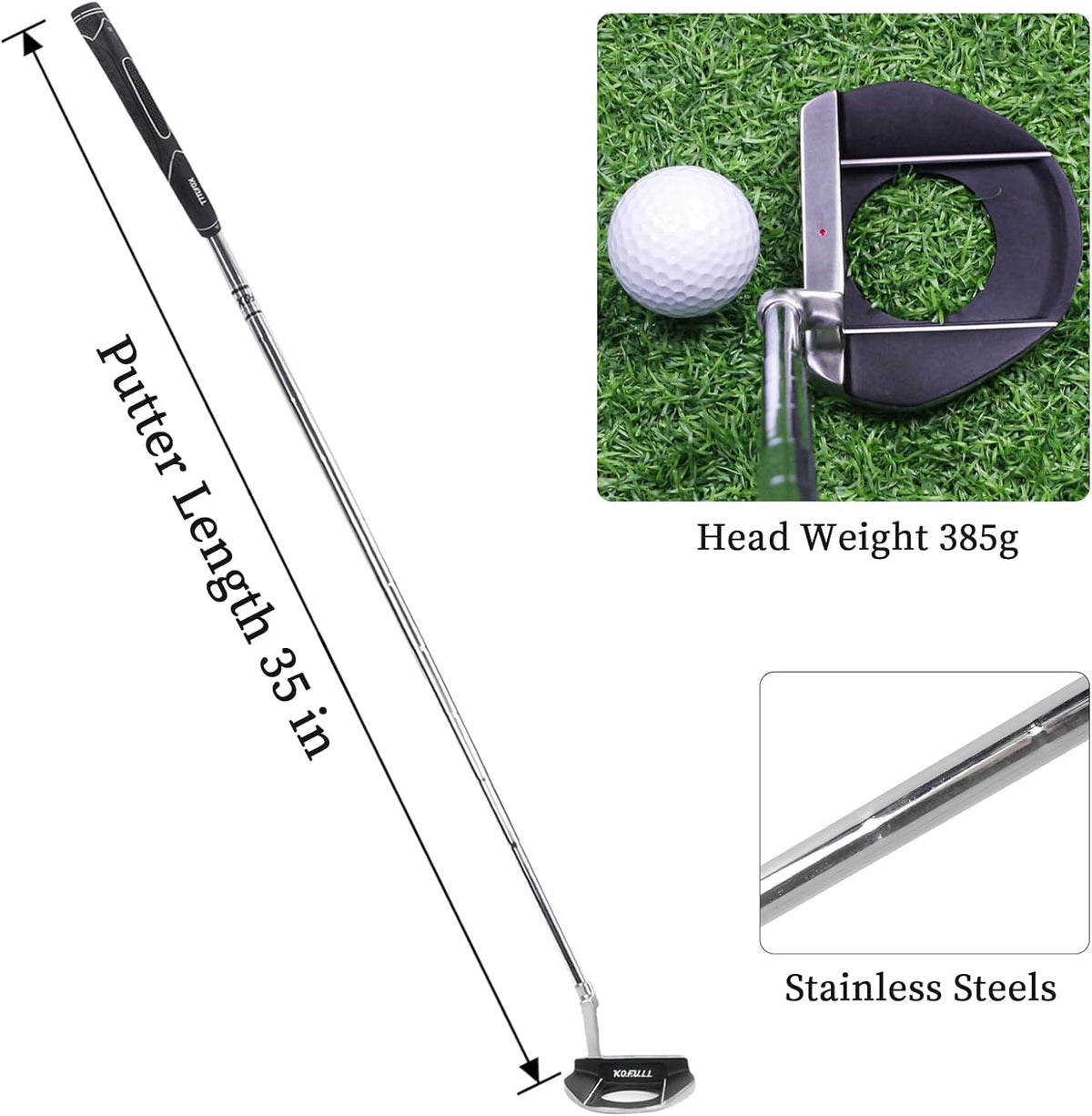 KOFULL Oversized Golf Putter For Men Women with Picking Balls Function Right Handed Golf Mallet Putter Golf Blade Putter Insert Putter Golf Club?