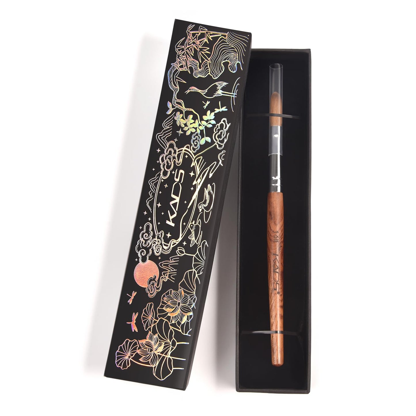 KADS Kolinsky Sable Acrylic Nail Brush for Acrylic Nails Nail Acrylic Powder and Liuqid with Chinese Style Gift Case 6# 8# 10# 12# 14# 16# 18# (6#)