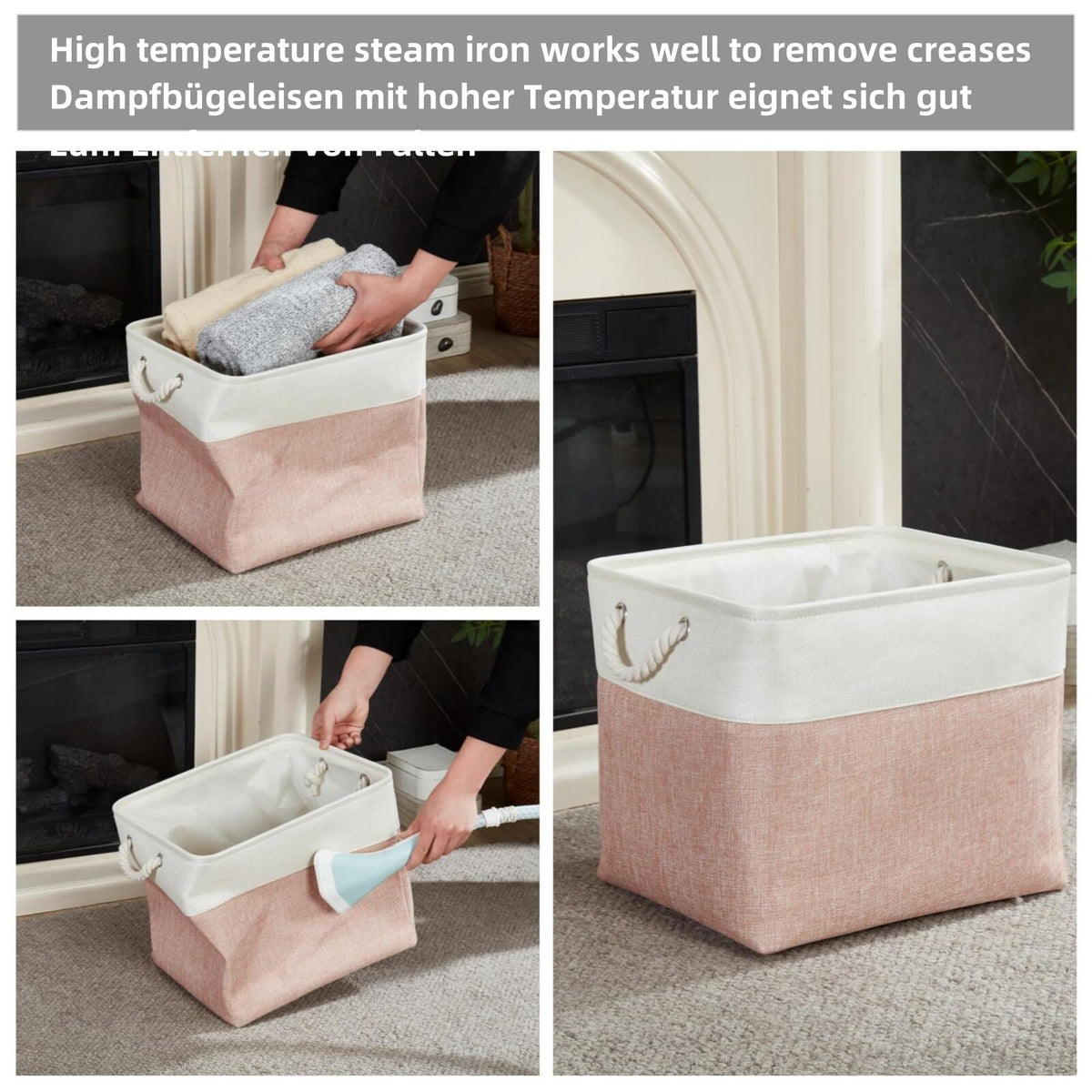 Mangata Fabric Storage Baskets, 33x33x33cm Cube Storage Unit Boxes Storage Boxes for Organizing Clothes Shelf Nursery Home Closet