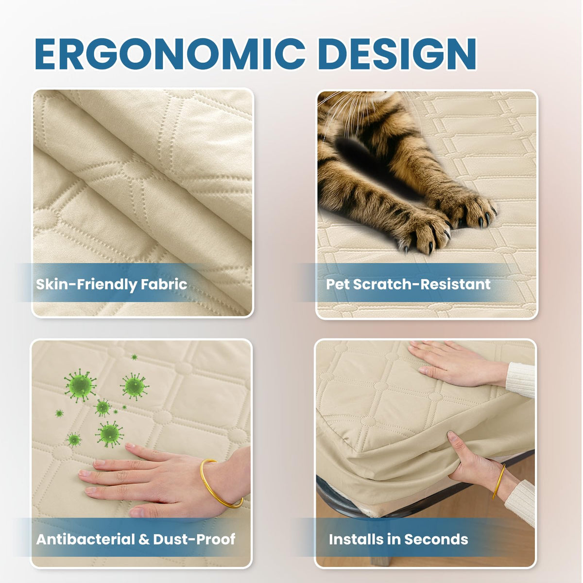 Ystyle Fitted Sheet 90 x 190 cm, Microfibre, Fitted Sheet - Mattress Height up to 30 cm, Khaki