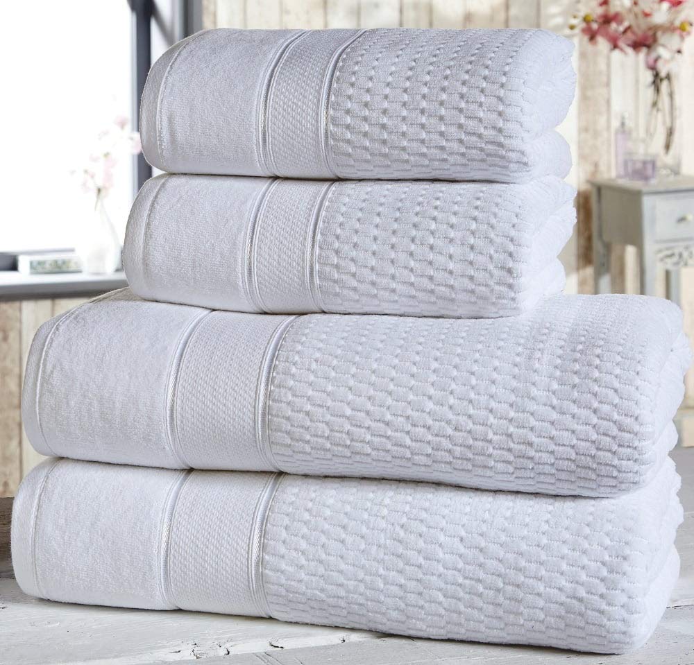 Rapport Home Rapport Luxury Royal Velvet Bathroom 6 Piece Bath Set, White