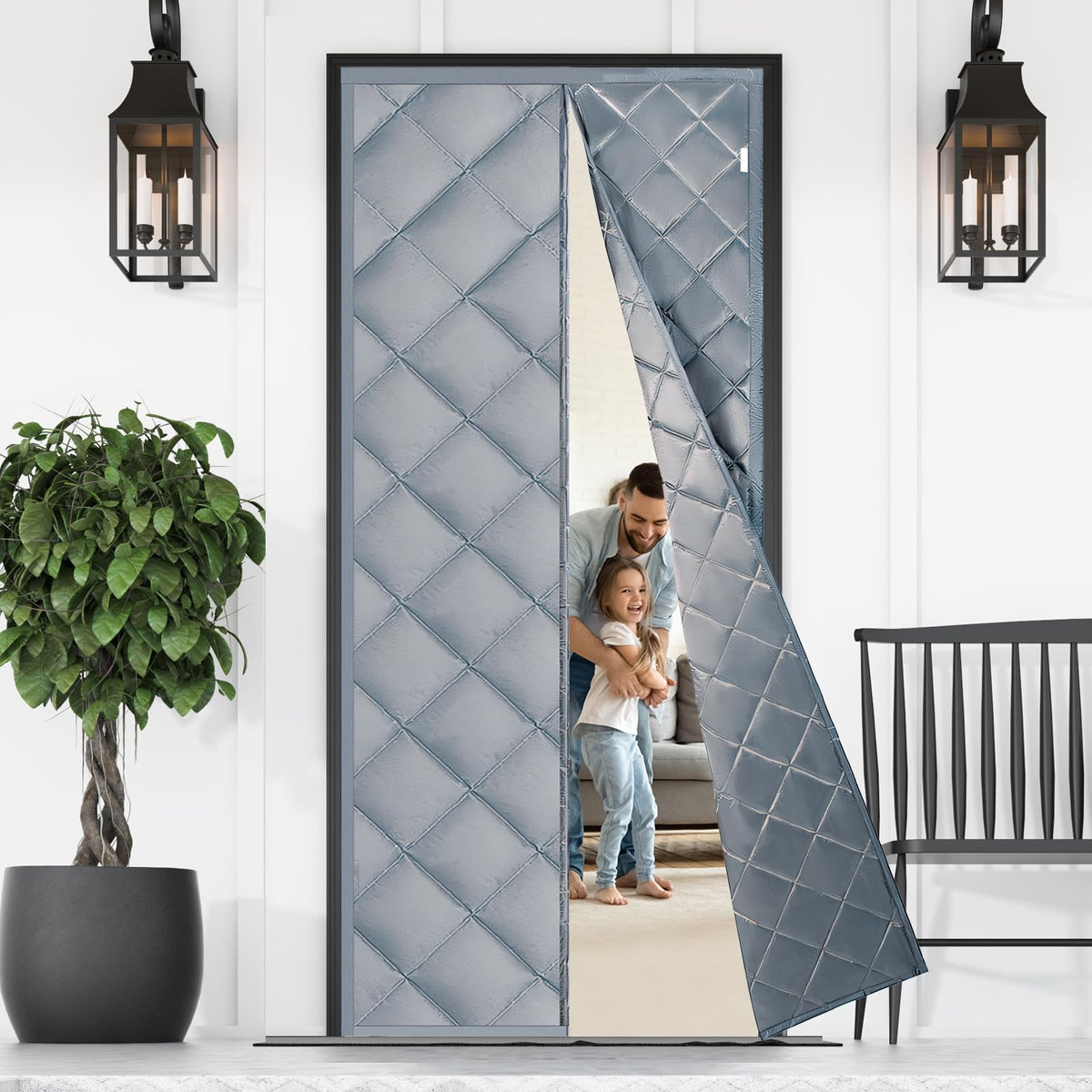 Awaken honest Thermal Door Curtain for Winter 80 X 200cm, Magnetic Thermal Insulated Door Cover to Keep Warm,Windproof Soundproofing Front Door