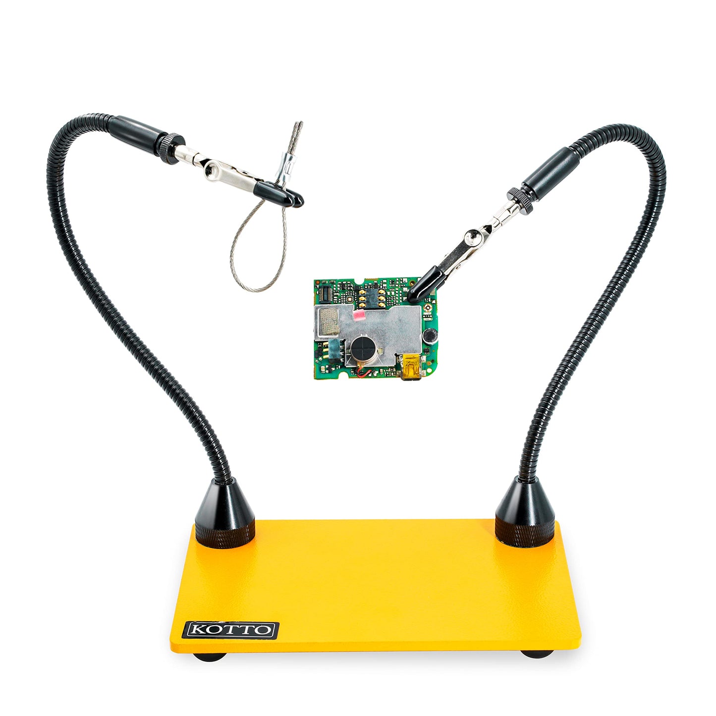 KOTTO Third Hand Soldering Aid Third Hand Soldering Magnetic Circuit Board Holder Tool Two Arms Help Hands Craft Workshop Help Station Non-Slip