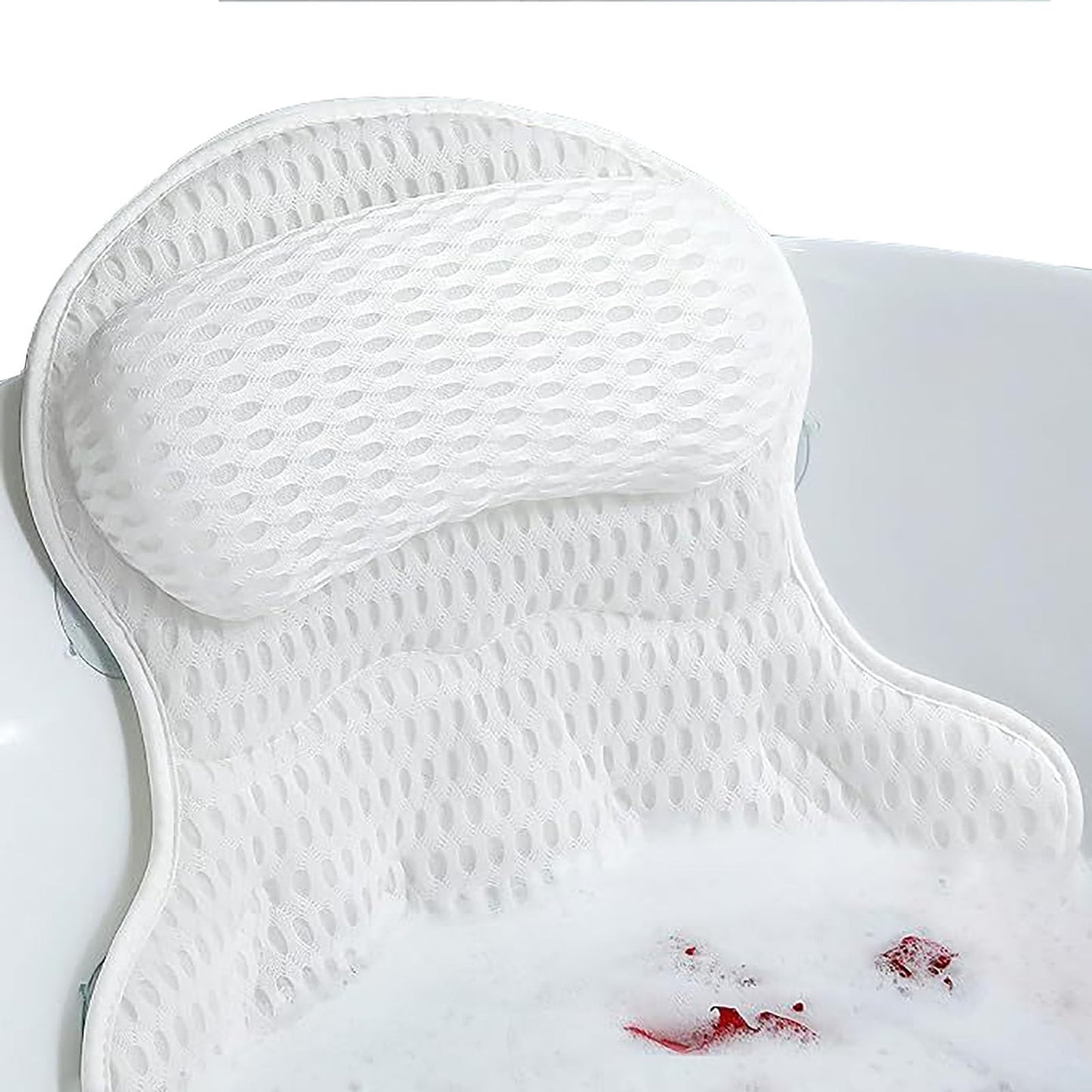 Bath Pillow for Bathtub,Non-SlipBath Pillow Luxury Soft Bathtub Pillows 4D Mesh Foam Tub Pillow Bath Cushion with Anti-Slip Suction Cup Fits All
