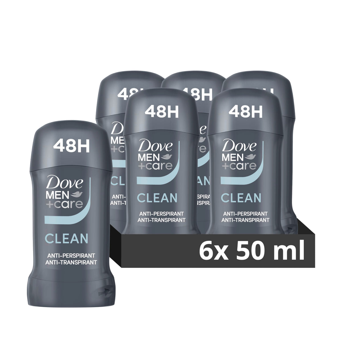 Dove Men+Care Clean Comfort with ? moisturising cream Men's Antiperspirant Deodorant Stick for 48 hour protection against sweat and odour 50 ml, Pack