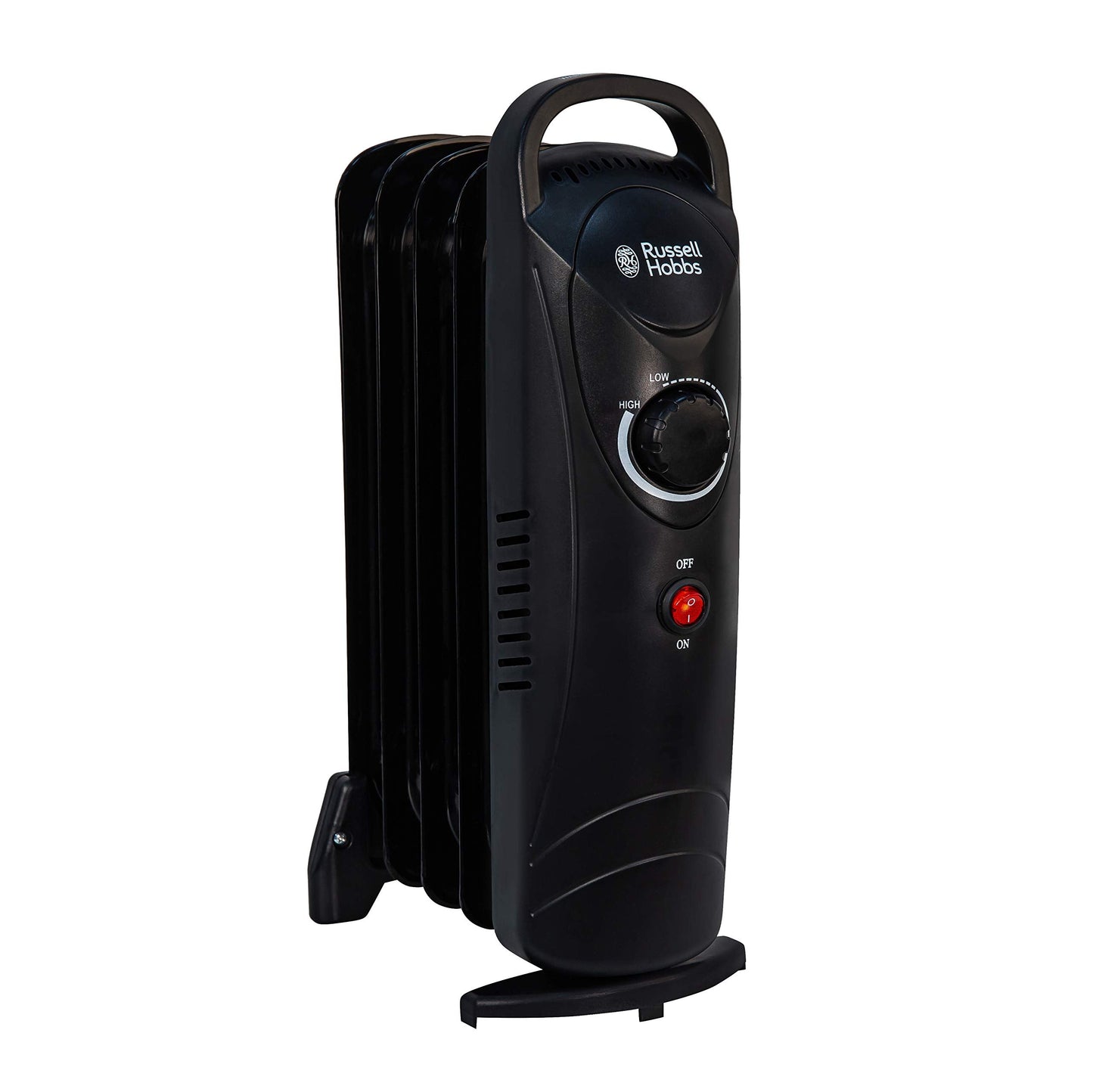 Russell Hobbs 650W Oil Filled Radiator, 5 Fin Portable Electric Heater - Black, Adjustable Thermostat, Safety Cut-off, 10 m sq Room Size, RHOFR3001, 2