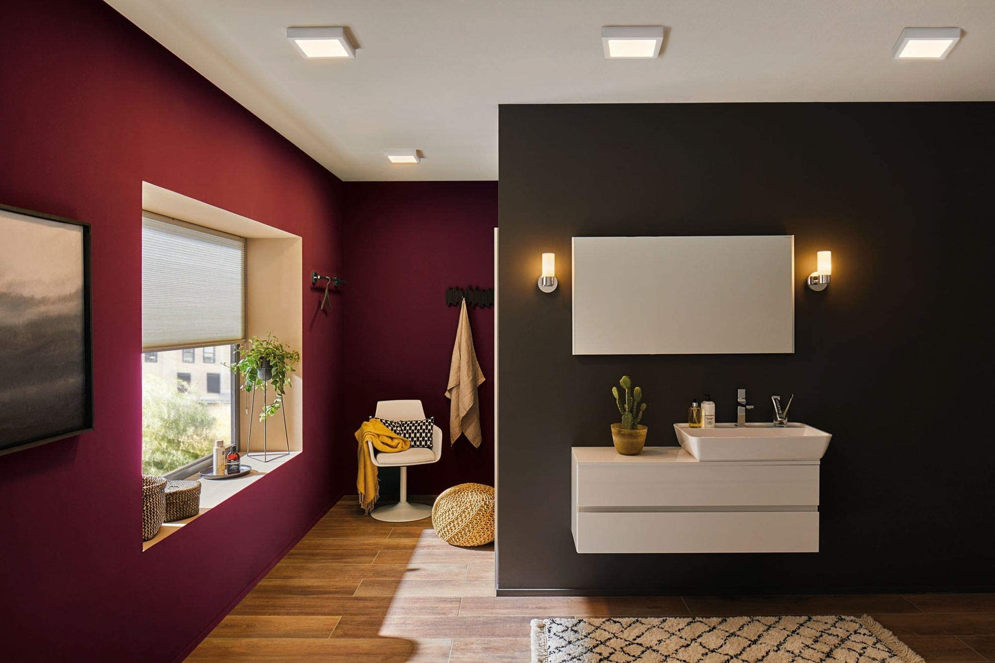 WallCeiling Lunar LED Panel 300x300mm 18W 230V White matt Aluminium