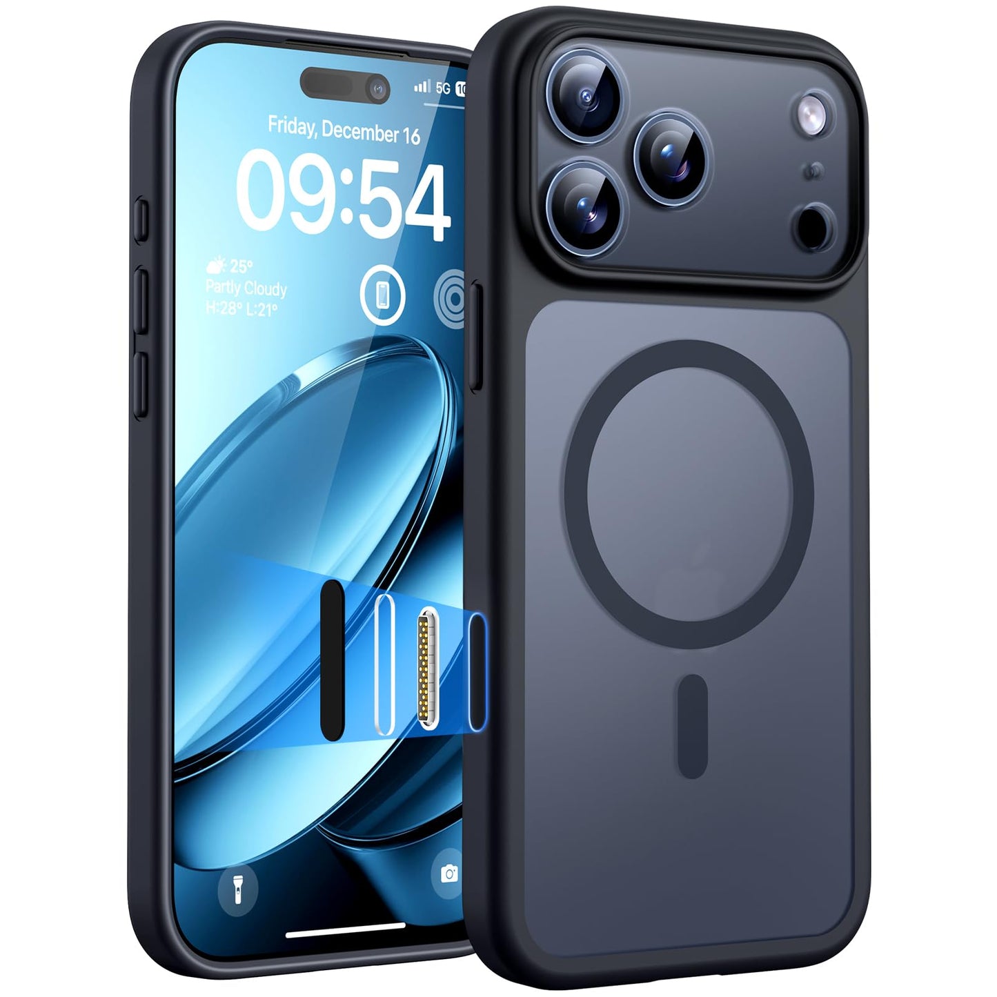 TOCOL Magnetic for iPhone 17 Pro Max Case with Camera Control Capture Button, Compatible with MagSafe, Built-in Magnetic Ring, Drop Protection