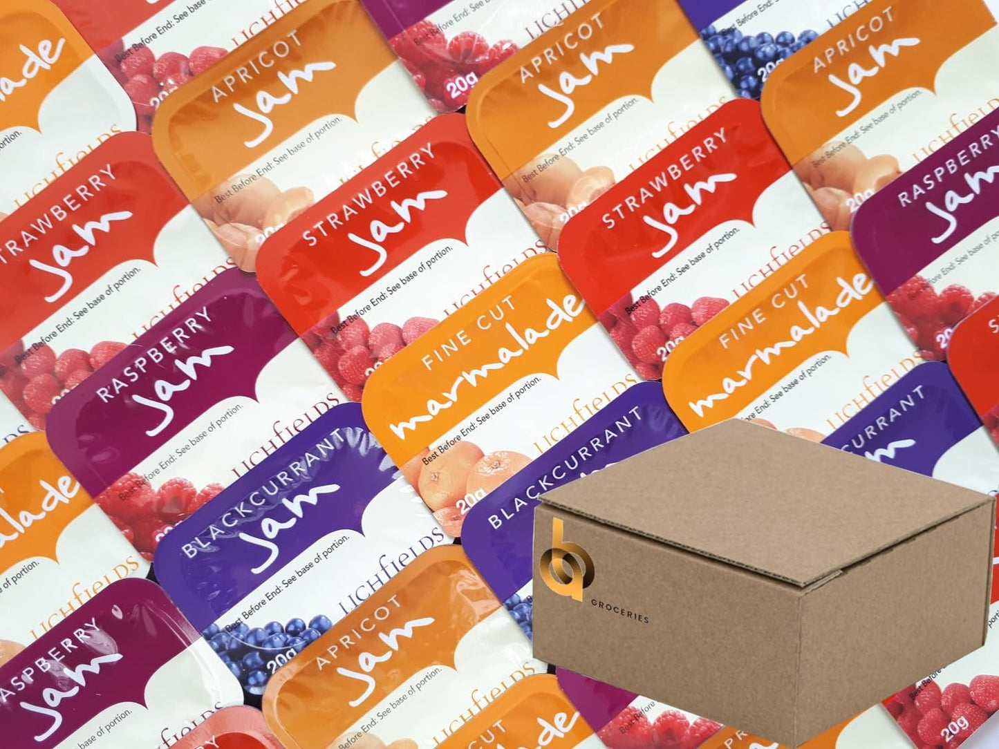 Jam Marmalade Individual Assorted Single Portions Mixed Flavours Selection (40 Portions)