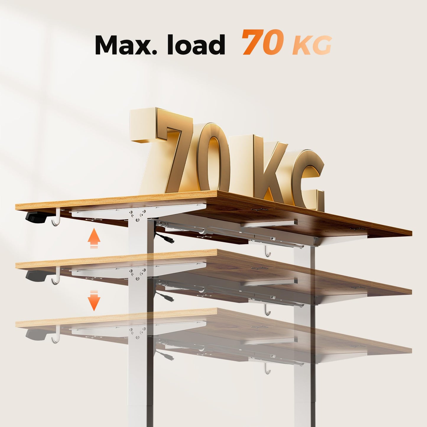 Agilestic Height Adjustable Electric Desk, 2 Memory Height, 140x80cm