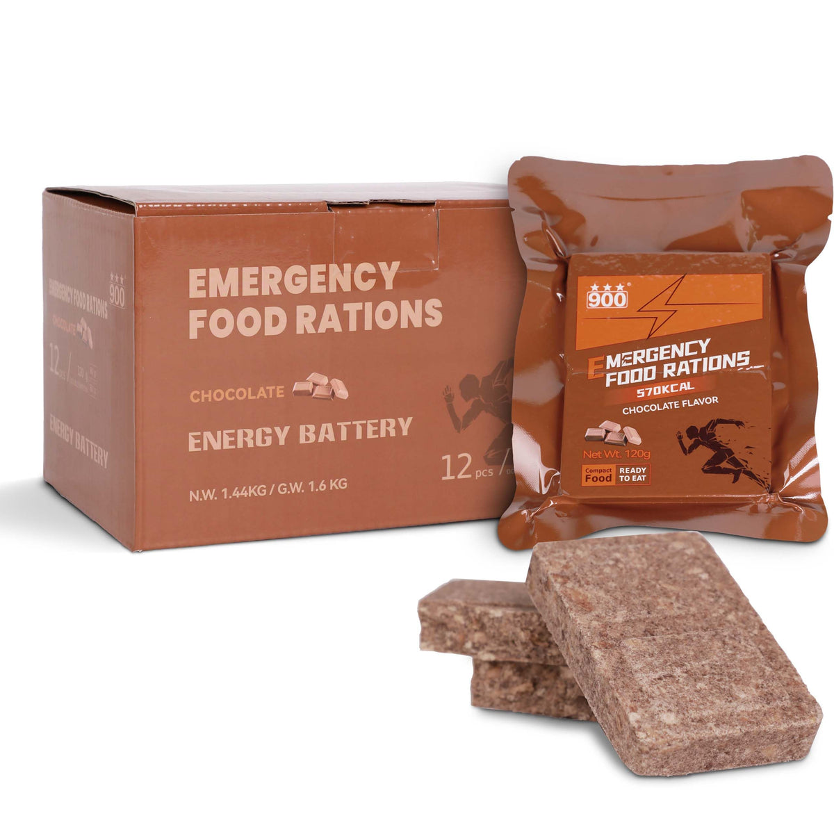 Emergency Food Bars - Chocolate Hardtack, Mre Meals Military 2025, Long Shelf Life, Emergency Meals Ration Bars, Emergency Supplies for Disaster
