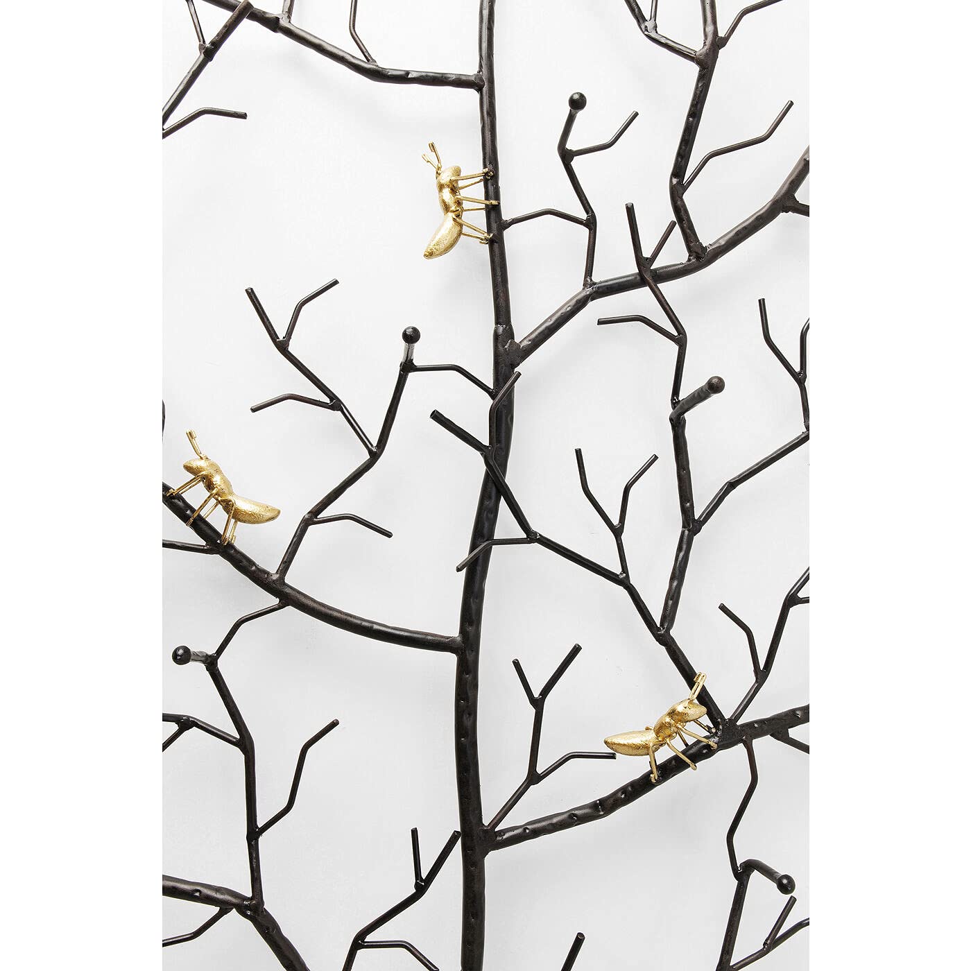 Kare Design Coat Rack Ants On A Tree Big, Gold, Black, steel powder-coated, ant figures design, wall coat hanger for robe and clothes, for hallway