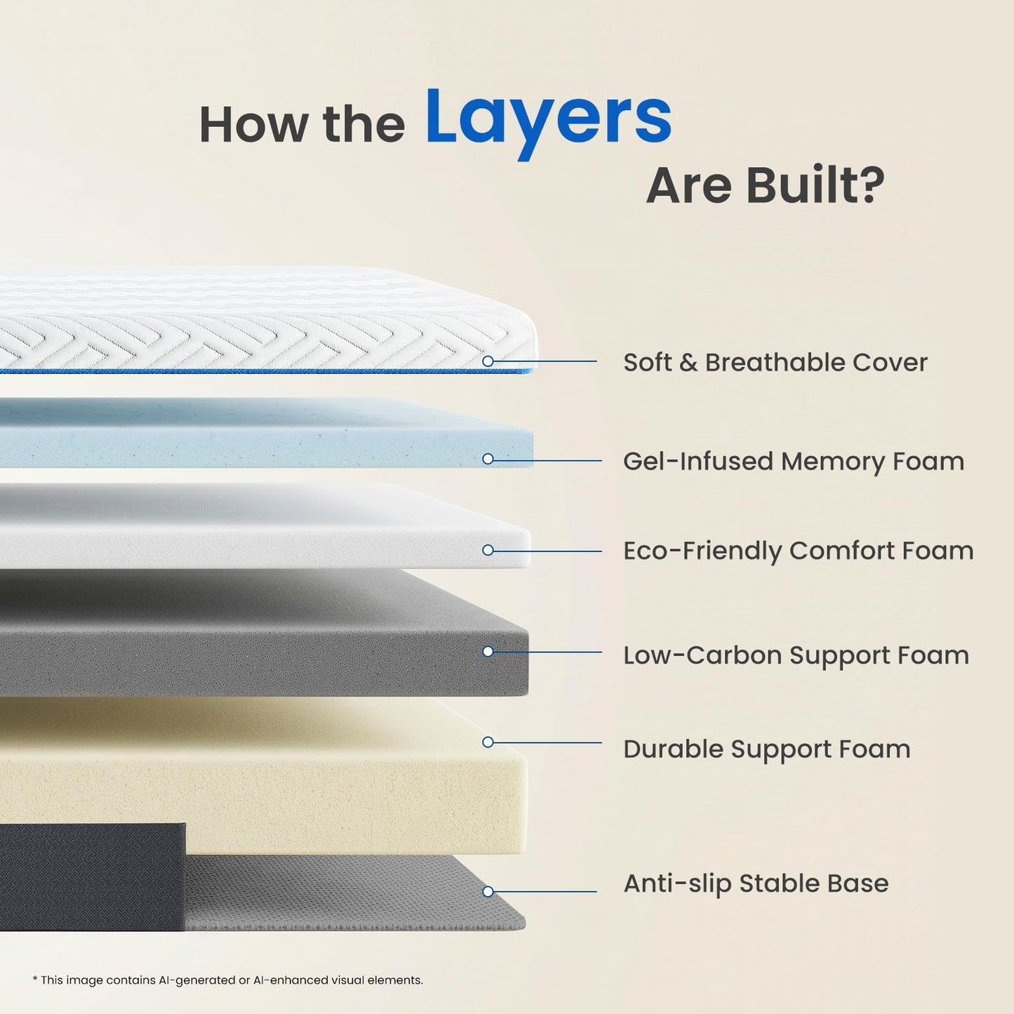 Belbbos Single Mattress Memory Foam 90x190x16cm—Medium Firm Orthopedic