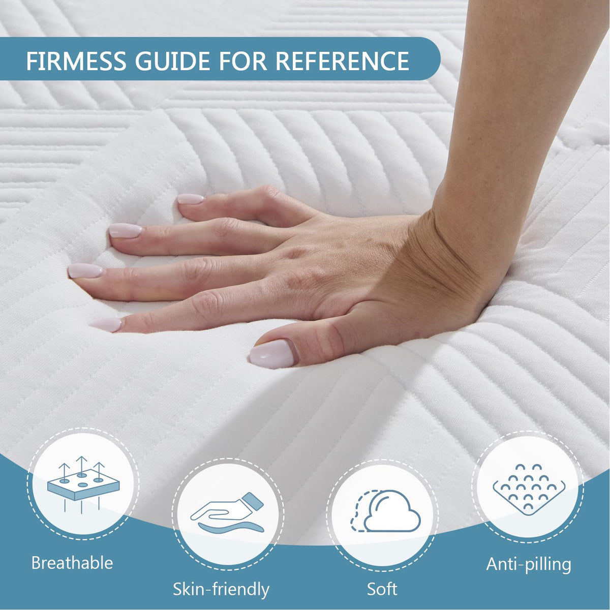 Hiimgo Folding Mattress,Double Memory Foam Trifold Mattress,135x190x10cm
