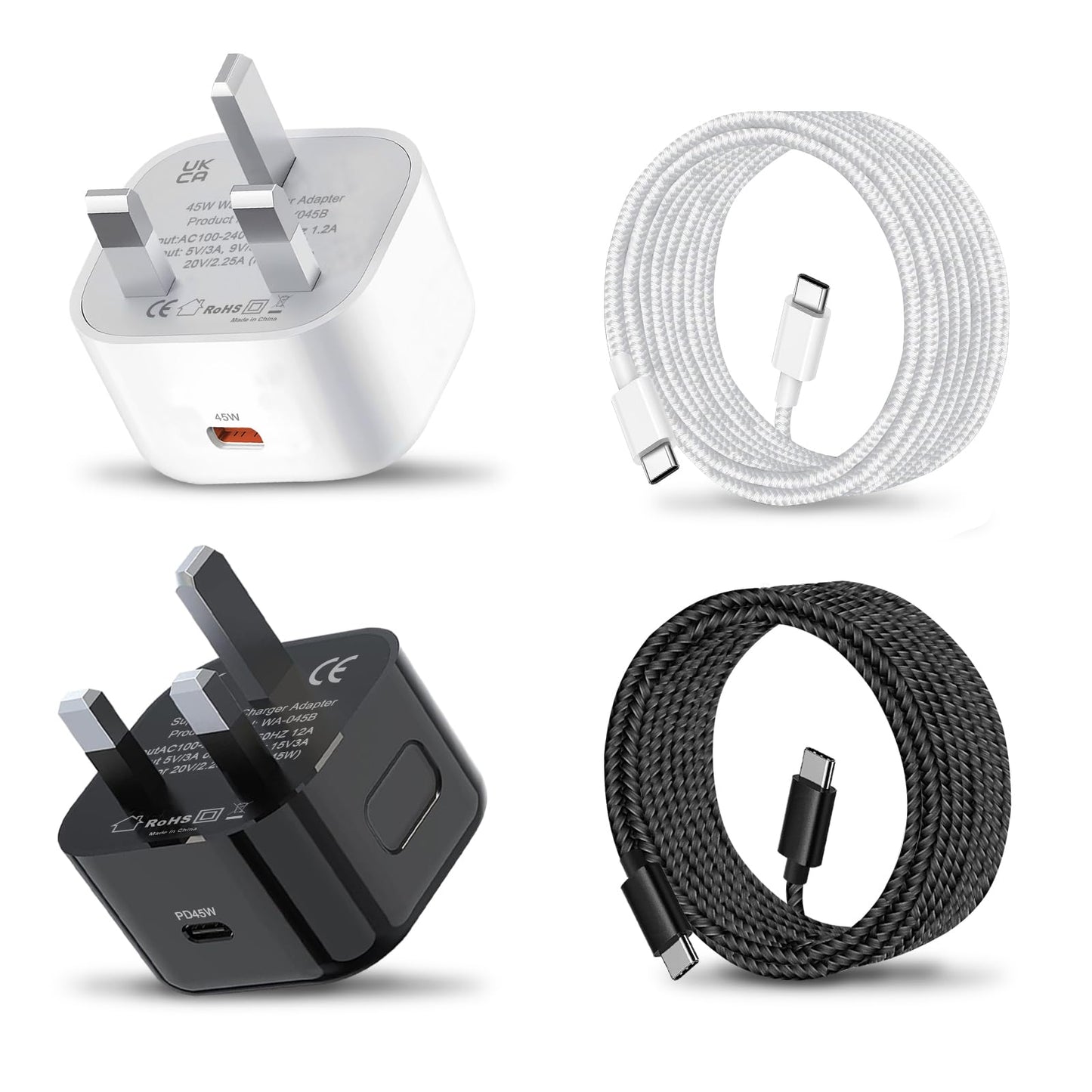 2Pack 45W USB C Charger Plug and Cable for Samsung Galaxy S25 Ultra/S24 Plus/S23 FE/S22/S21 S26,A56 A36 A26 A55 5G A53 A54 A25 A15 A17 A57/Z Fold 5 6