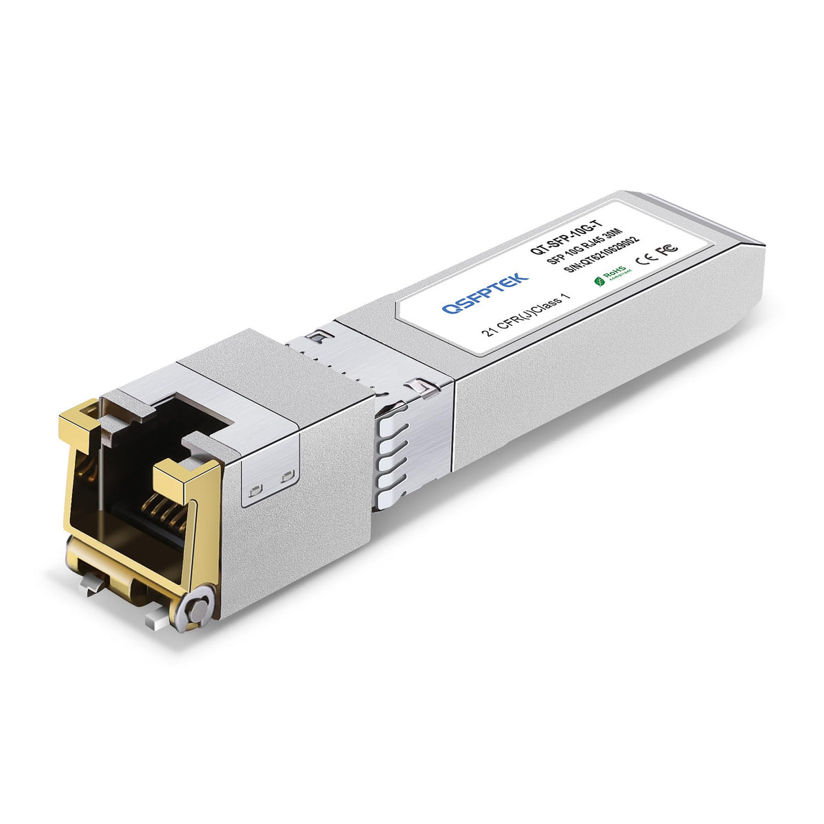 QSFPTEK 10G-T SFP+ Copper RJ45 Module, 10Gb SFP to RJ45, 10GBASE-T Ethernet MINI Gigabit gbic Transceiver for Arista SFP-10GE-T, Cat6a/ Cat7, up to