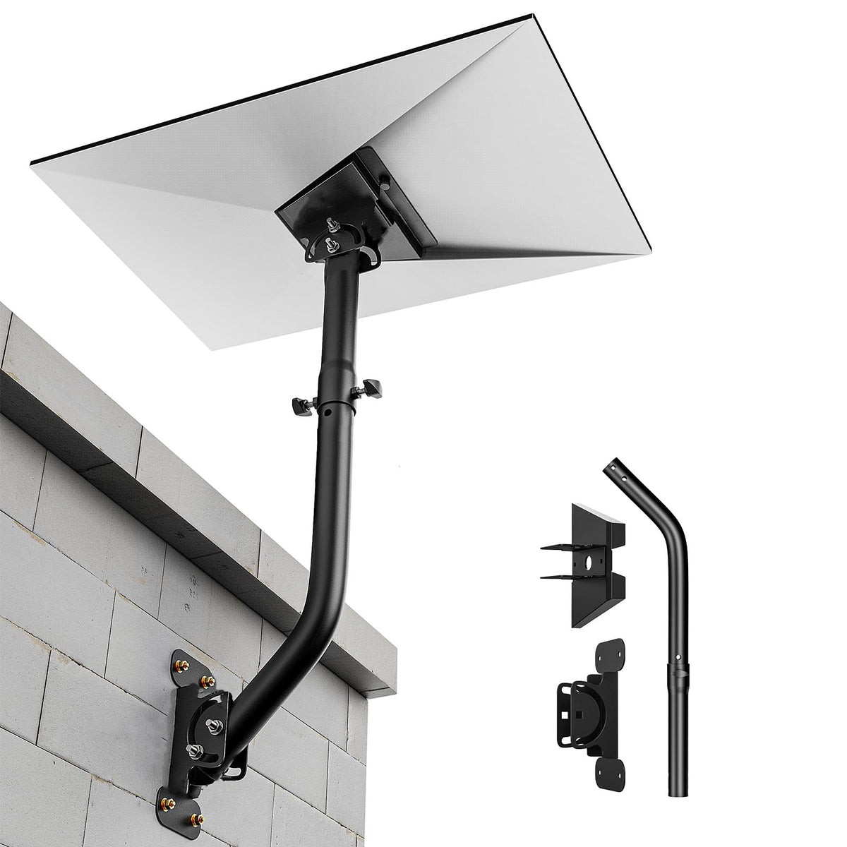 Starlink Gen 3 Mount 360? Adjustable V3 Starlink Wall Mount Starlink Gen3 Pole Mounting Kit with Starlink Gen 3 Pipe Adapter for Gen3 Starlink