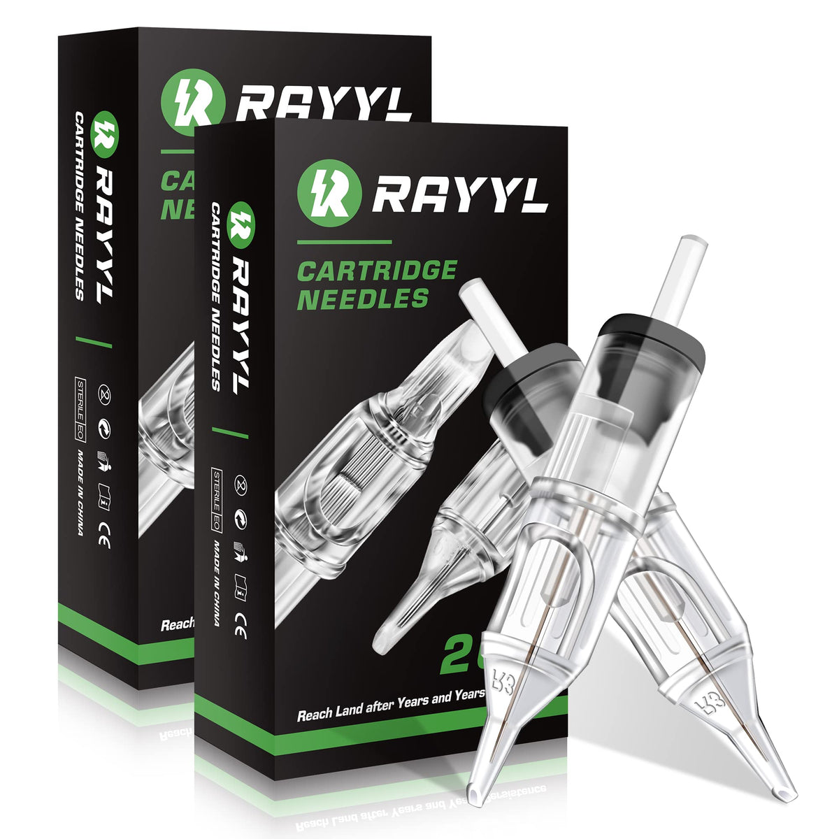 rayyl 40Pcs Cartridge Round Liner 1003RL 1005RL 1007RL 1009RL (#10 RL) Cartridge for Rotary Pen Machine
