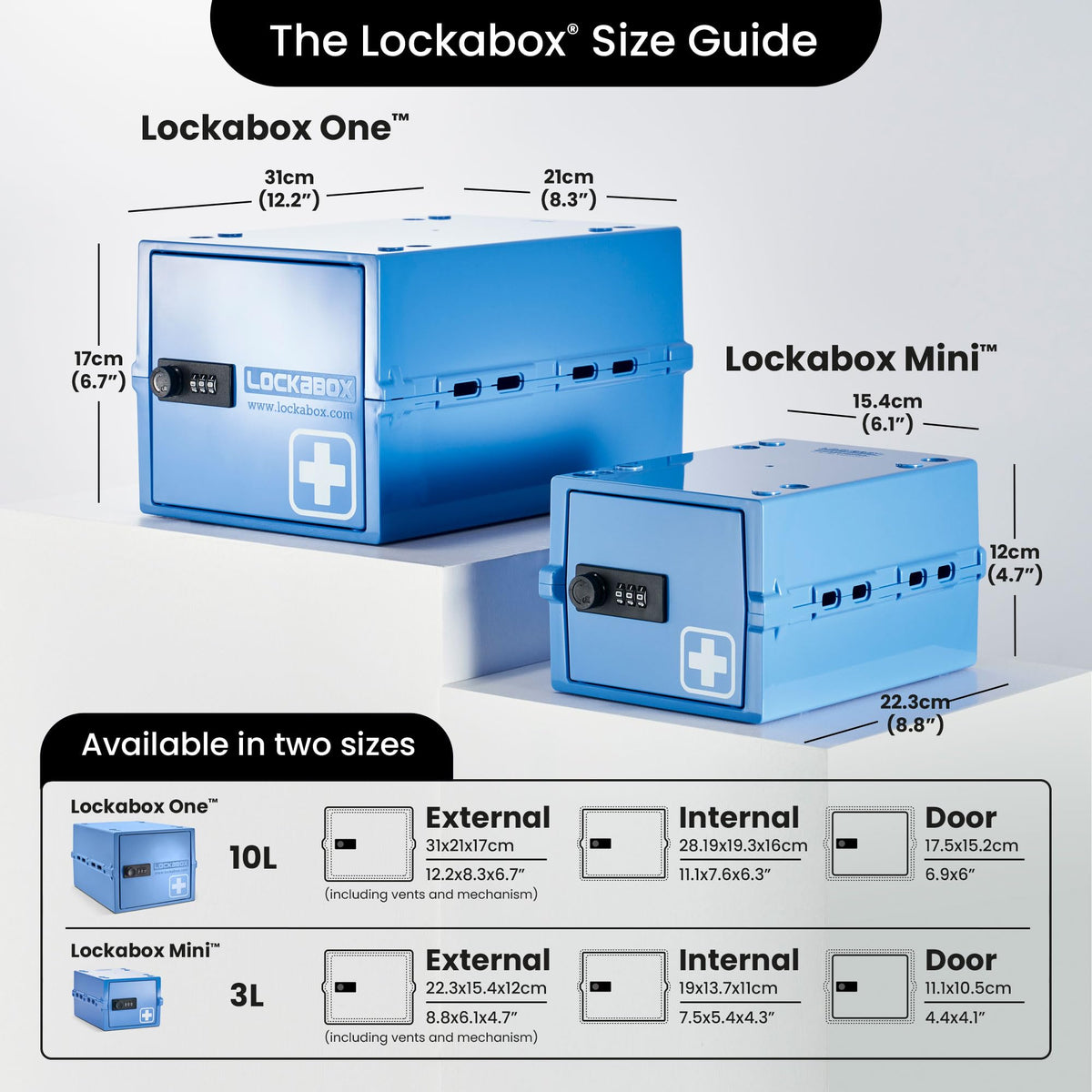 Lockabox One Medi Blue | Premium Lockable Medicine Box | 10 Litre Lightweight & Hygienic Medicine Lock Box | BPA-Safe