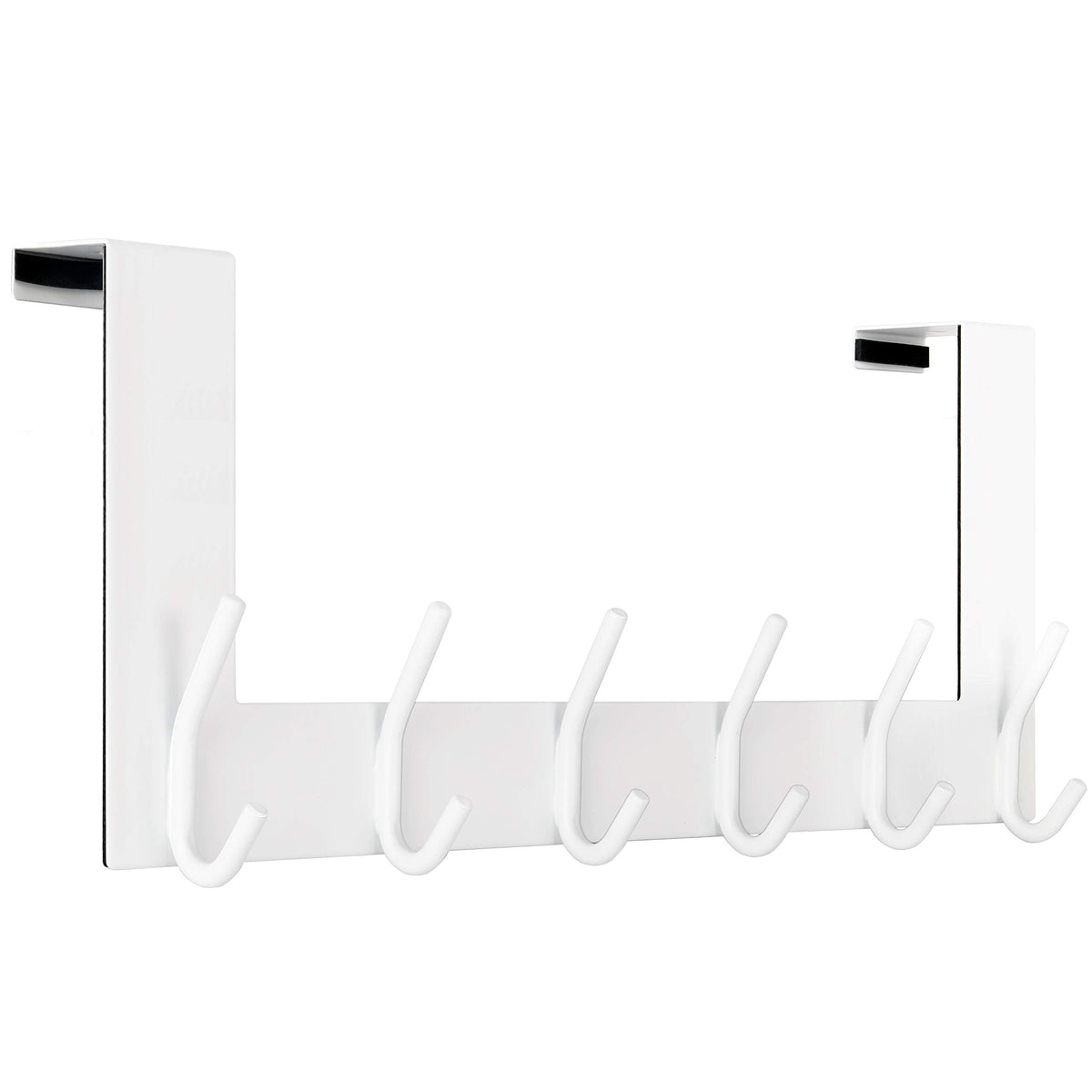 WEBI Over The Door Hook,Over Door Hanger Coat Rack Over The Door Towel Rack,Towel Hanger,6 Hooks for Hanging Clothes,Hats,Bathroom,White