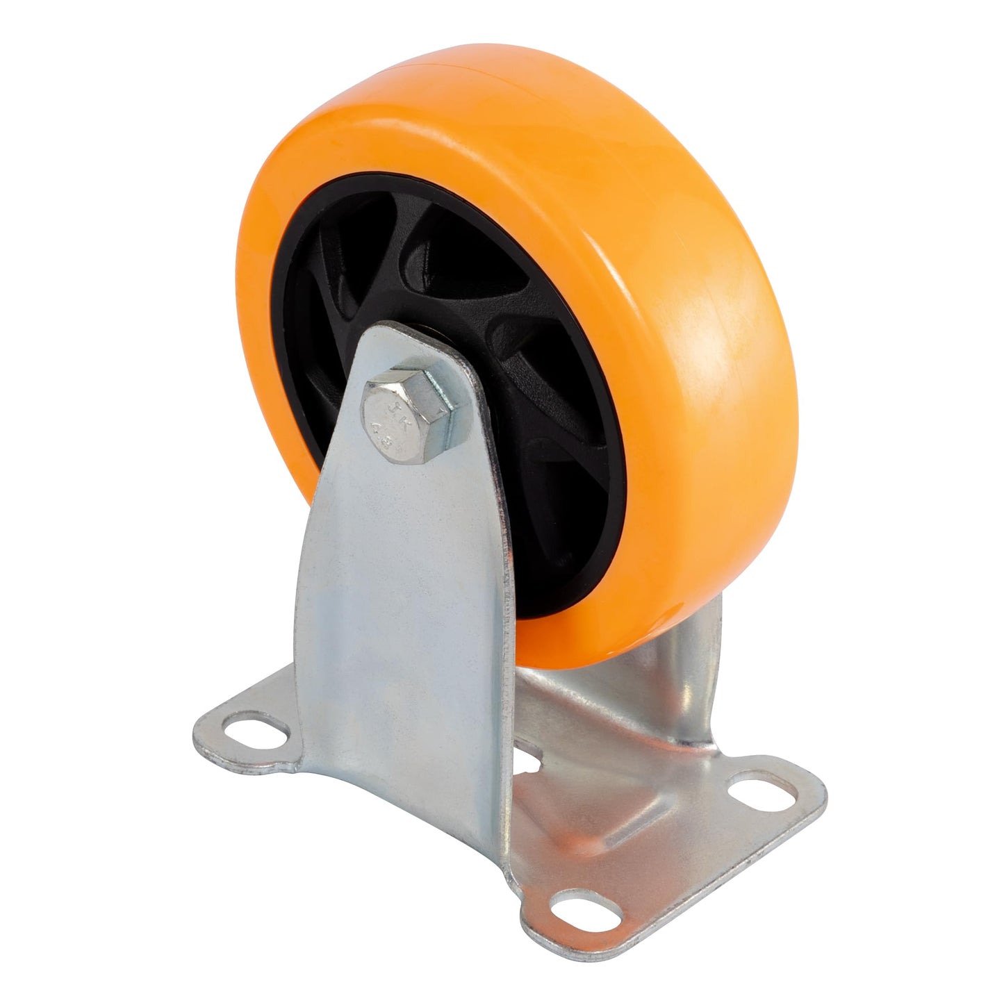 Kippen 1642X2 Polyurethane Wheel with Fixed Plate, Diameter 100 mm