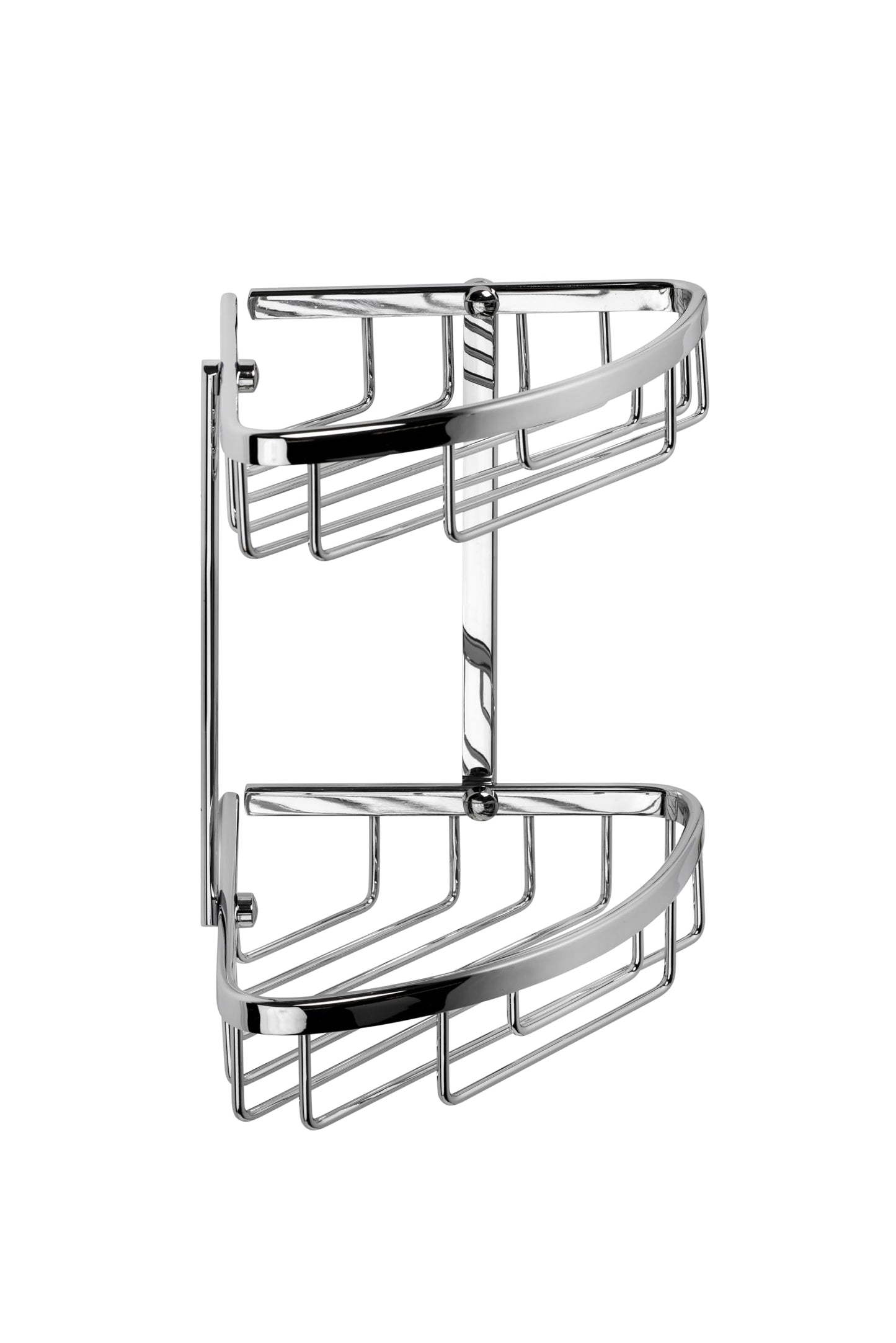 Croydex Slimline Corner Shower Caddy - Durable Aluminium Bathroom Shelves with Chrome Finish for Modern Bathrooms, 2-Tier Shower Corner Shelves, Easy
