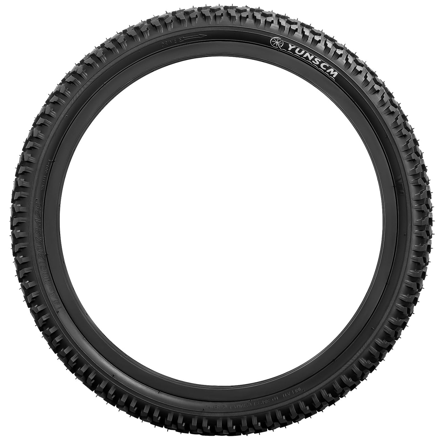 YunSCM 2-Pack 20" 60TPI Bike Tyres 20x2.125 and 20" Bike Tubes AV32mm Schrader Valve Compatible with 20x2.10 20x2.125 57-406 20x2.20 Mountain Bike