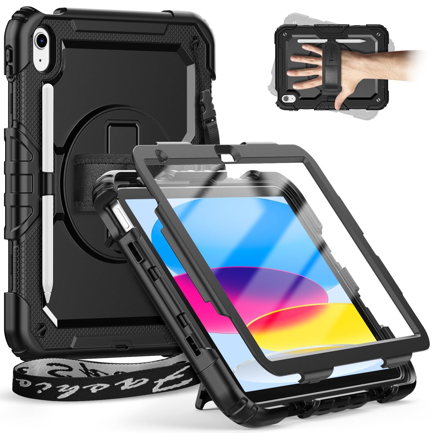 Timecity For iPad (A16) 11th Generation Case 11 inch 2025/iPad 10th Generation Case 10.9 inch 2022, Heavy Duty Protective Cover with Screen Protector,