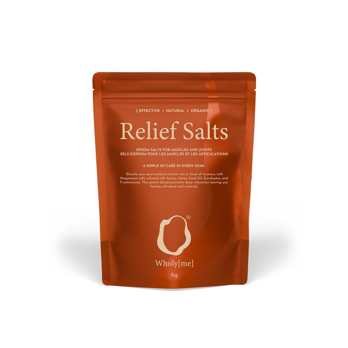 WholyMe Epsom Salt Bath Salts - Natural Bath Soak for Muscle and Joint Recovery - Made in The UK - with Arnica, Frankincense and Eucalyptus Essential