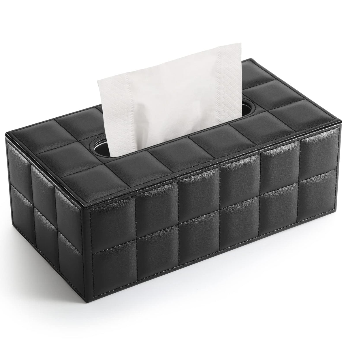 KINGFOM? Rectangular PU Leather Facial Tissue Box Tissue Holder for Home Office, Car Automotive Decoration