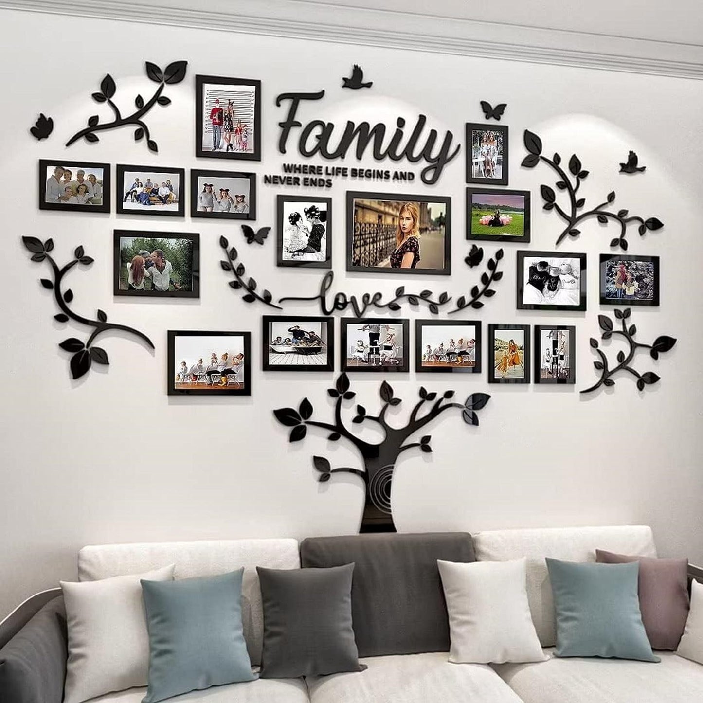 Family Tree Photo Frame Stickers for Wall DIY 3D Tree Wall Stickers Living Room Tree Wall Sticker Tree of Life Wall Art for Living Room Wall
