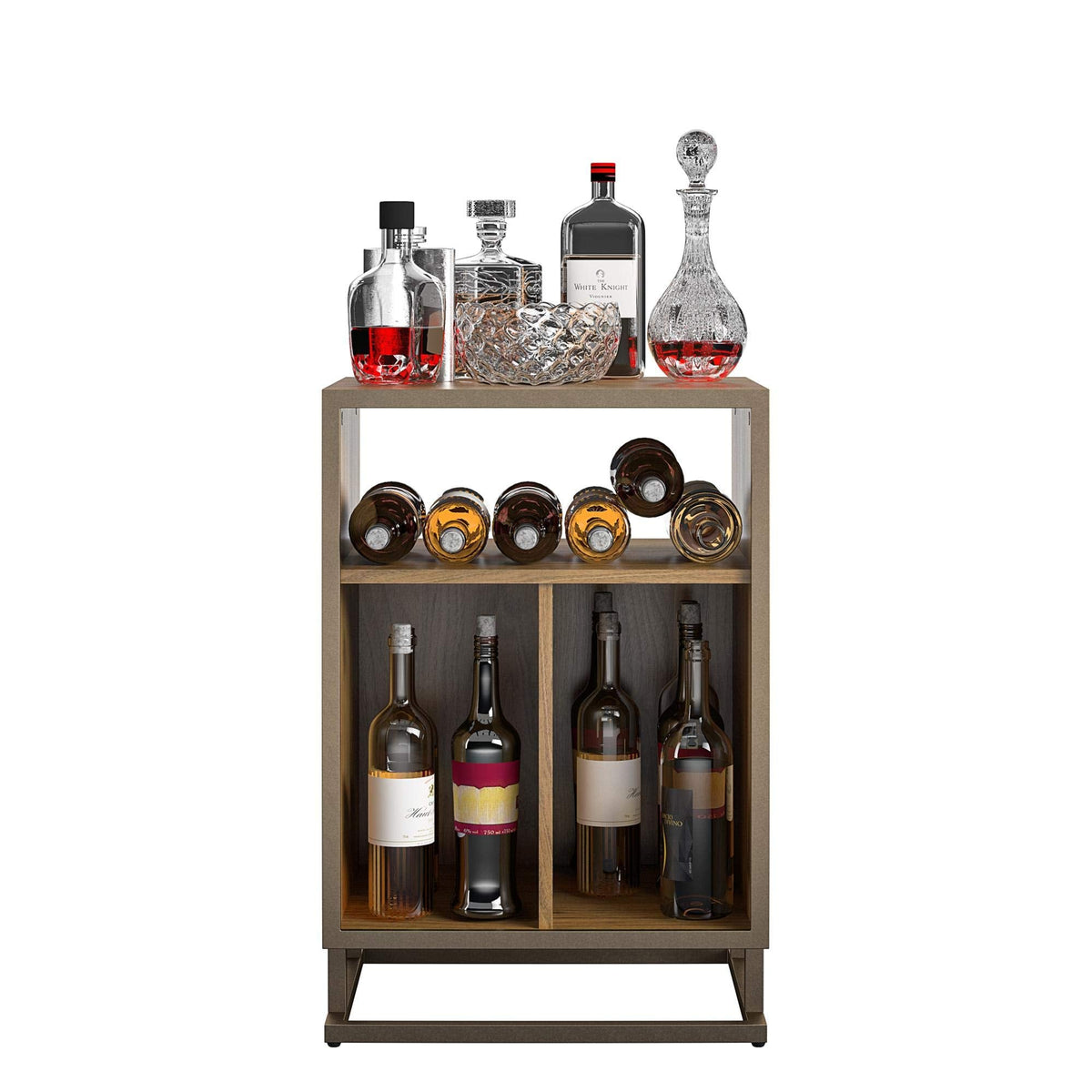 Novogratz Regal Turntable Stand Walnut Look