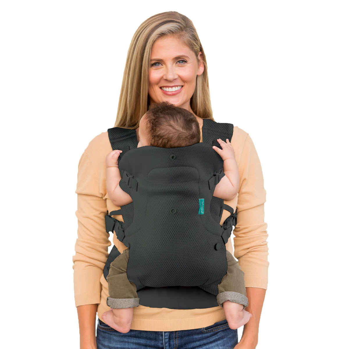 Infantino Flip 4-in-1 Light & Airy Convertible Baby Carrier - Breathable, Lumbar Support, Adjustable Waist Belt, Head Support, Ergonomic Seat, Plush