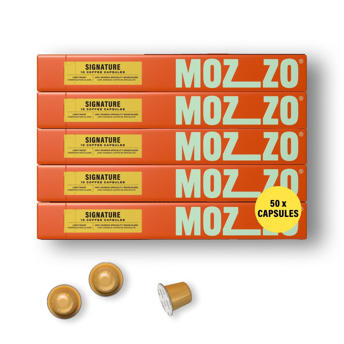 Mozzo Coffee Signature Coffee Pods | Light Roast | Original Compatible | Barista Quality | Pack of 50 | Bright & Fruity Flavour | Freshly Roasted in