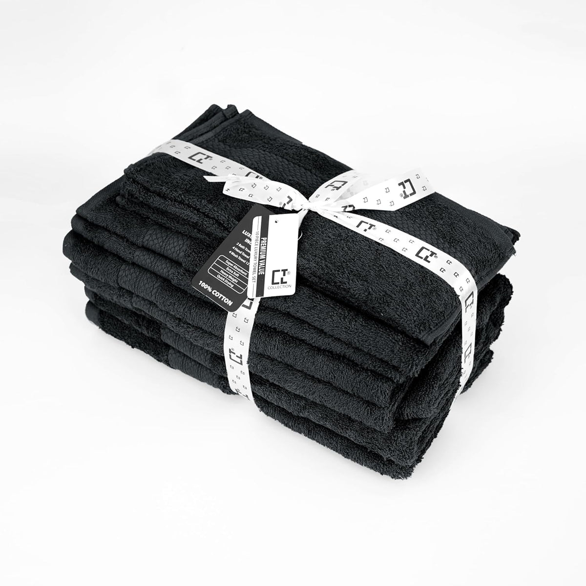 Luxury Nights 8 Piece & 4 Piece Towel Set - 2 Bath Towels, 2 Hand Towels and 4 Washcloths Cotton Hotel Quality Super Soft and Highly Absorbent (8,