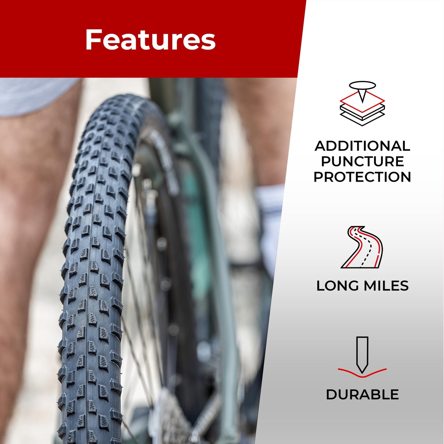 Fincci Bicycle Tyres MTB 29 x 2.1 Inch - Pair Foldable Tires 29 inches 30 TPI with 1mm Nylon Protection - Pack of 2 Accessories 52-622 for Mountain