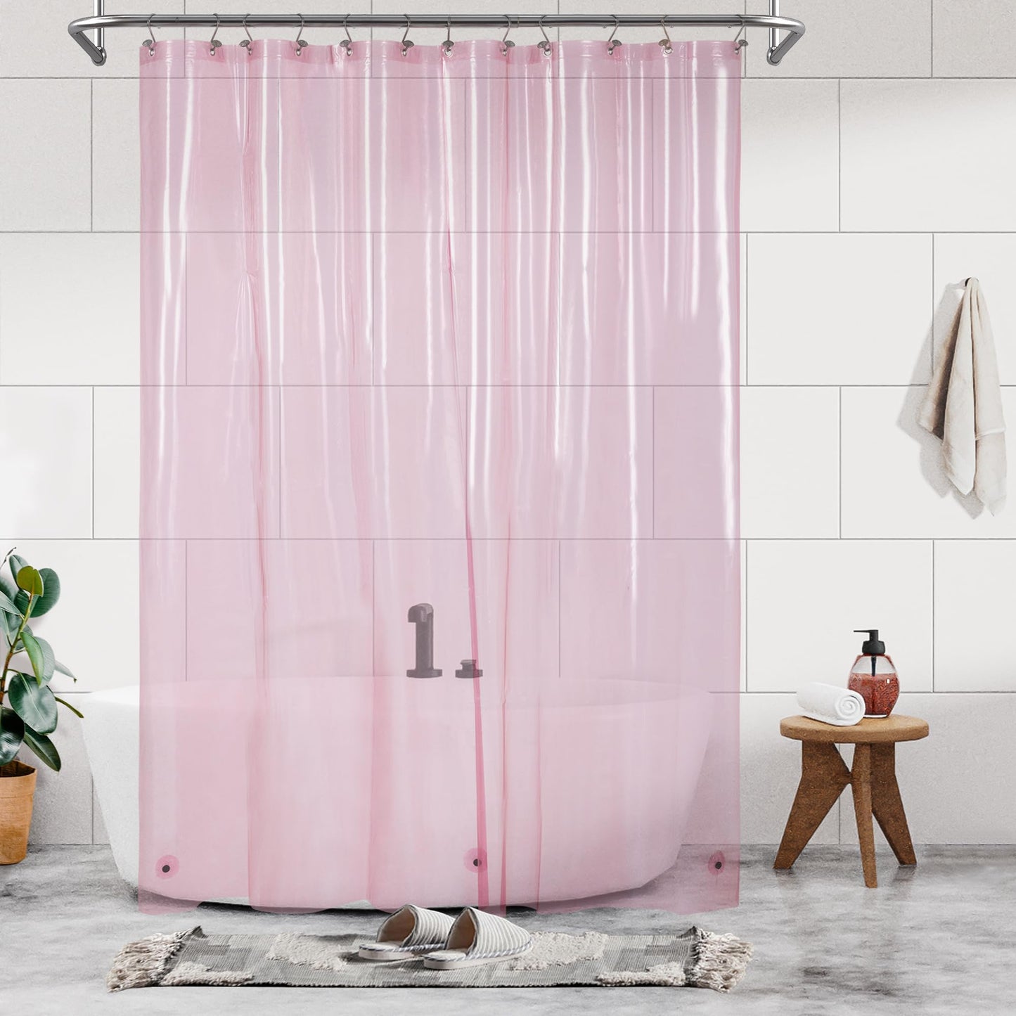 Barossa Design Extra Long Shower Curtain Liner with 3 Magnets, XL Size, Waterproof, PEVA, Lightweight, for Bathroom, PVC-Free, Metal Grommets, 72 x 84
