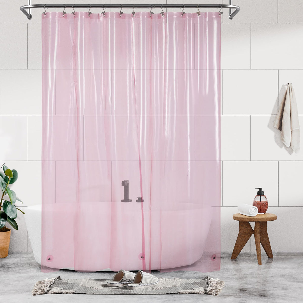Barossa Design Extra Long Shower Curtain Liner with 3 Magnets, XL Size, Waterproof, PEVA, Lightweight, for Bathroom, PVC-Free, Metal Grommets, 72 x 84