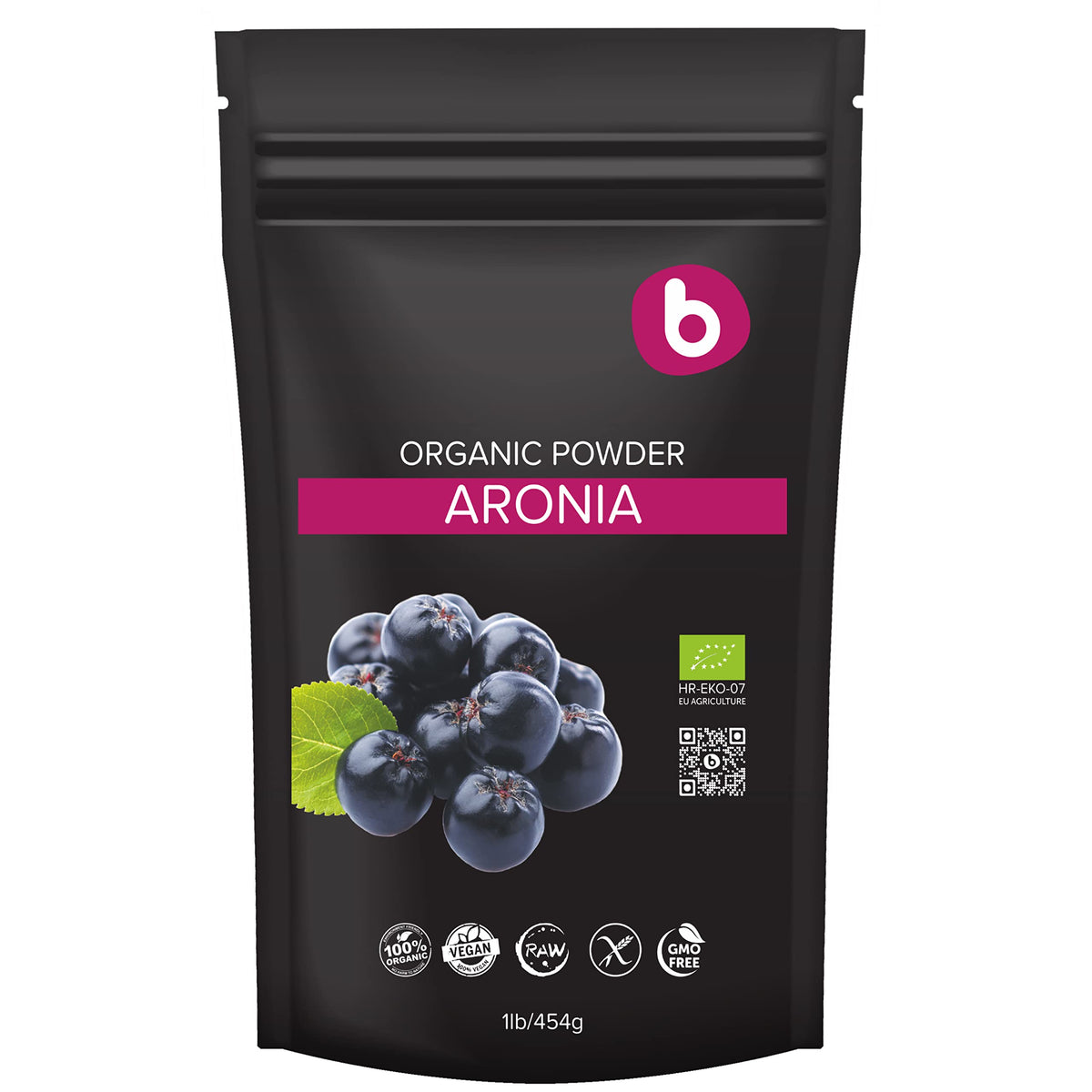 Organic Aronia Berry Powder - Black Chokeberry ? 100% Pure Aronia Berries ? Naturally High in Anthocyanins & Polyphenols ? Vegan, Gluten-Free ? 1 lb