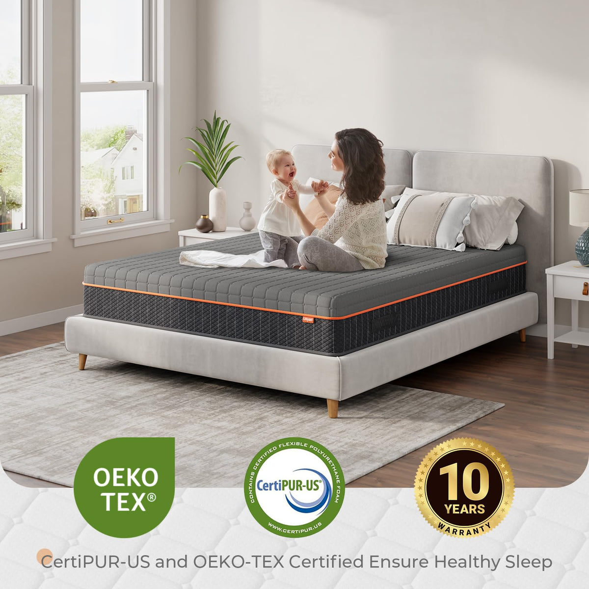 Uliyati King Size Mattresses Gel Memory Foam Mattress, Medium, 150x200x20CM
