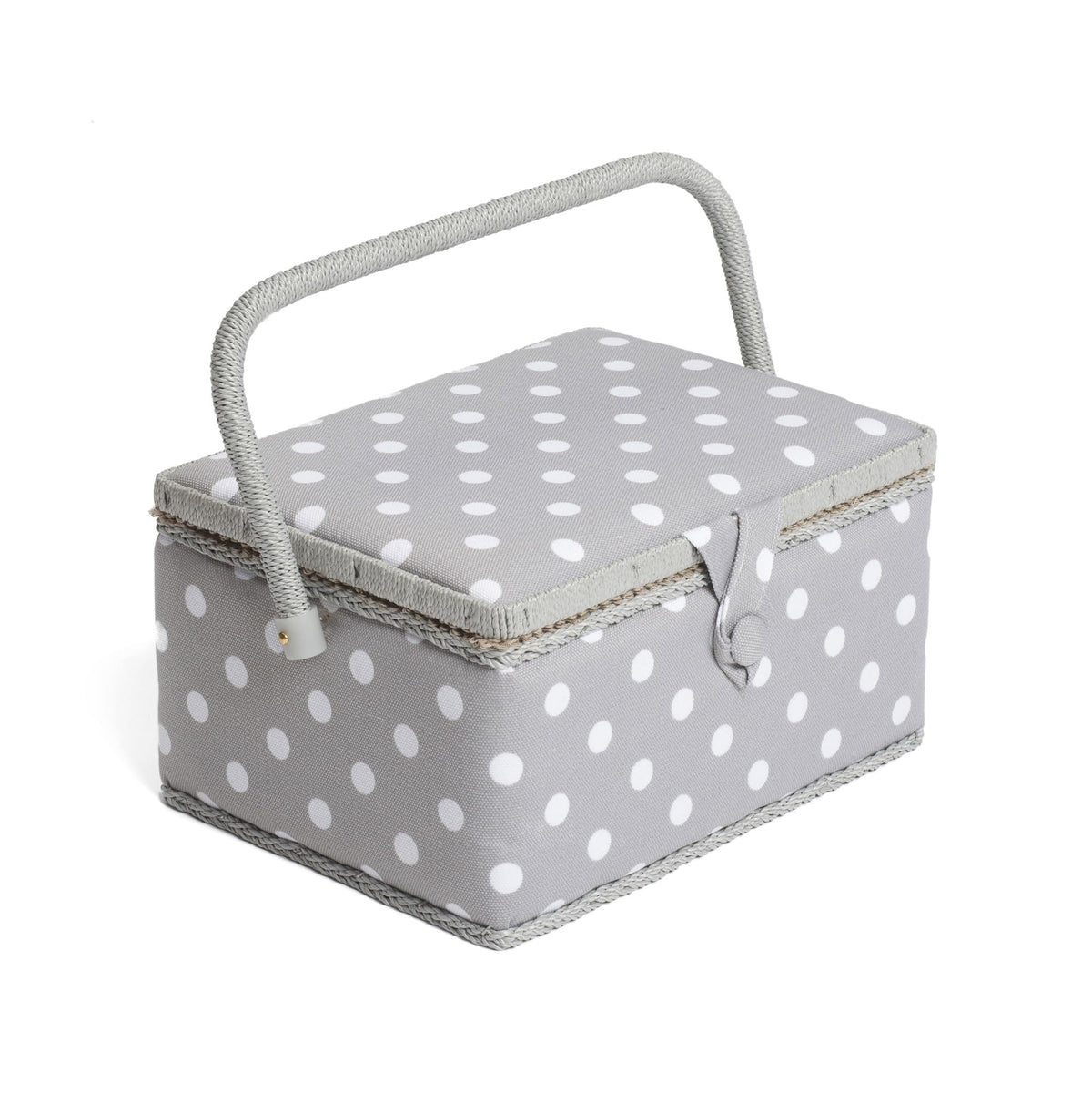Hobby Gift Exclusive Medium Sewing Craft Storage Box, Grey Spot, 26 x 19 x 14.5cm