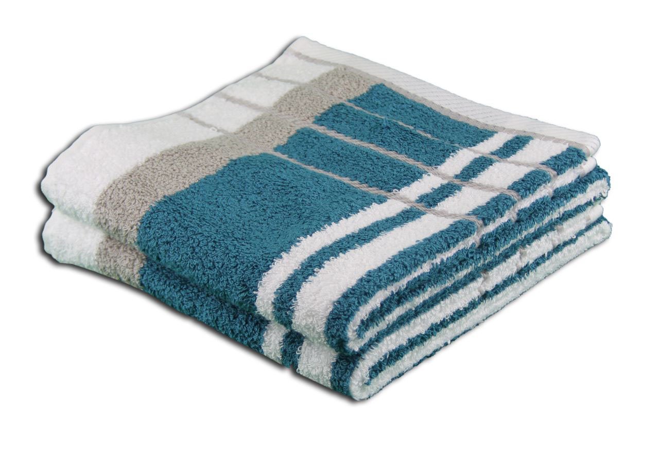G?zze - Beach Towel, 100% Baumwolle, Berlin, Striped, 70 x 140 cm - Beige/Blue