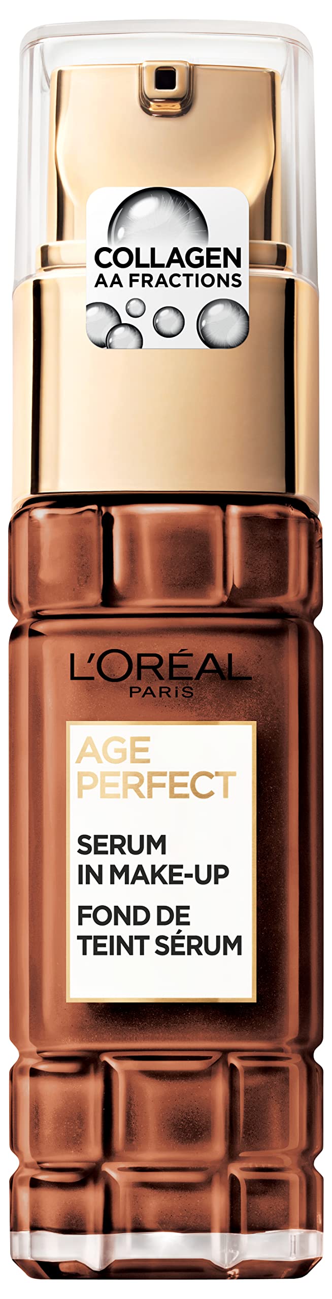 L'Or?al Paris Serum in Makeup for Mature Skin, Liquid Foundation with SPF 24, For a Radiant Complexion, Age Perfect, No. 510 Mahogany, 30 ml
