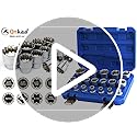 Spline Socket Set 1/2" Drive Universal Metric 8-32mm 12-Point Cr-V Socket Kit 19pcs