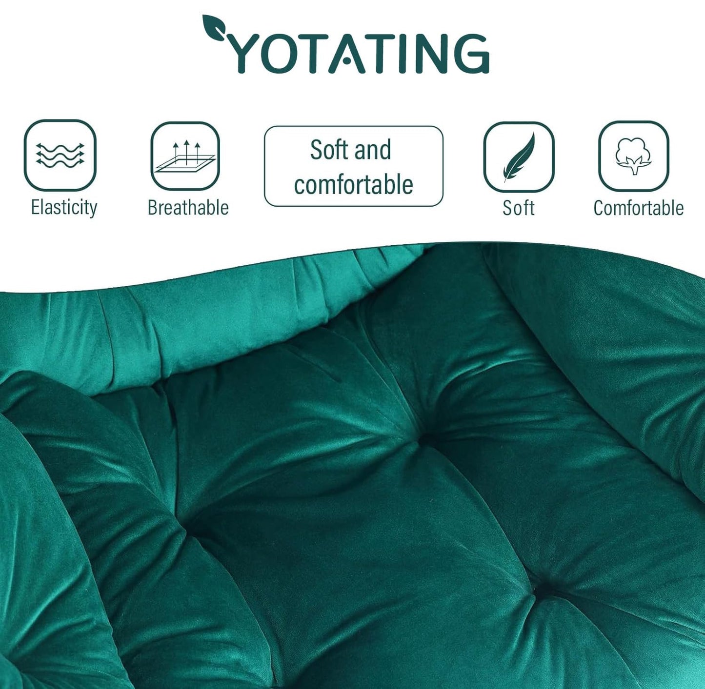 YOTATING Comfy Armchair with Footstool, Lazy Chair with Ottoman Leisure Accent Chair Relax Lounge Chair with Armrests & Side Pocket for Living Room