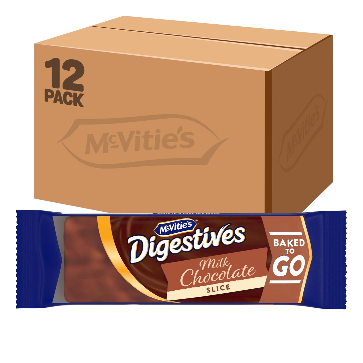 McVitie's Milk Chocolate Digestive Slice, 54g (Pack of 12)