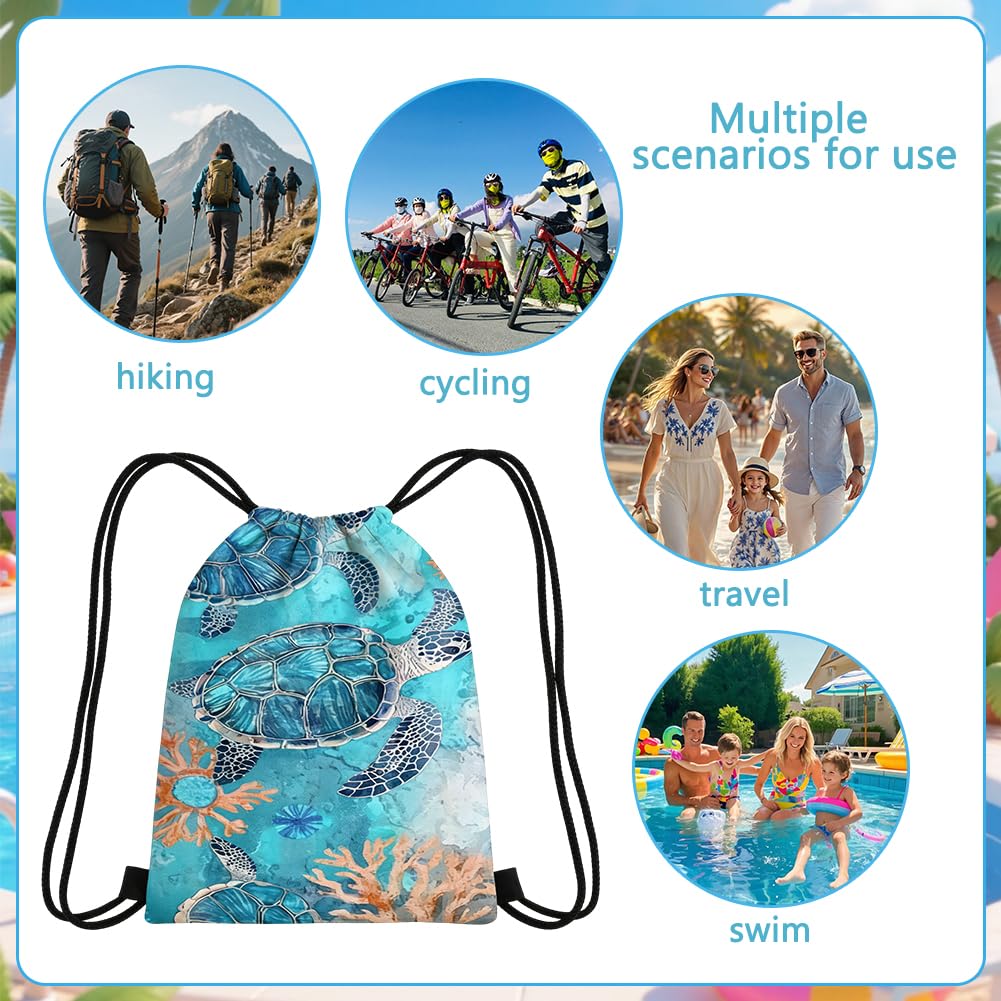 ZPSOSPZ Turtle Beach Towel and Bag Set– Quick Dry Adult Kids Towel